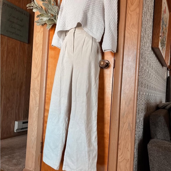 Princess Polly Pants - Princess Polly Cream Wide Leg Corduroy Pants